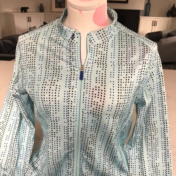 Lopez Jazzy Athletic Activewear Desert Dry Full Zip Golf Jacket Blue Sz S NWOT - Picture 4 of 14